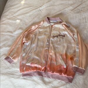 Zara Pink Satin Bomber Jacket